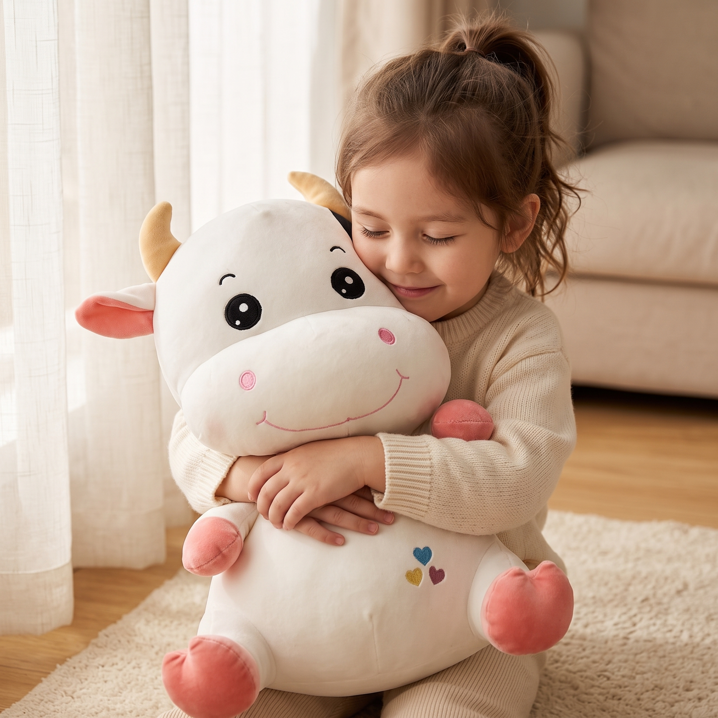 Peluche Vache Mignonne en Coton Doux - Utilisation cosy intérieur