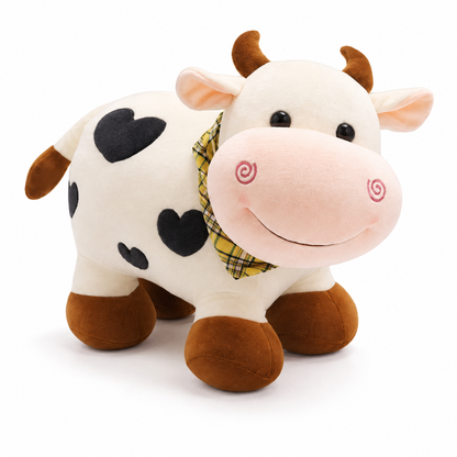 Peluche Vache Motif Cœur - Blanc / 25cm · Blanc / 40cm