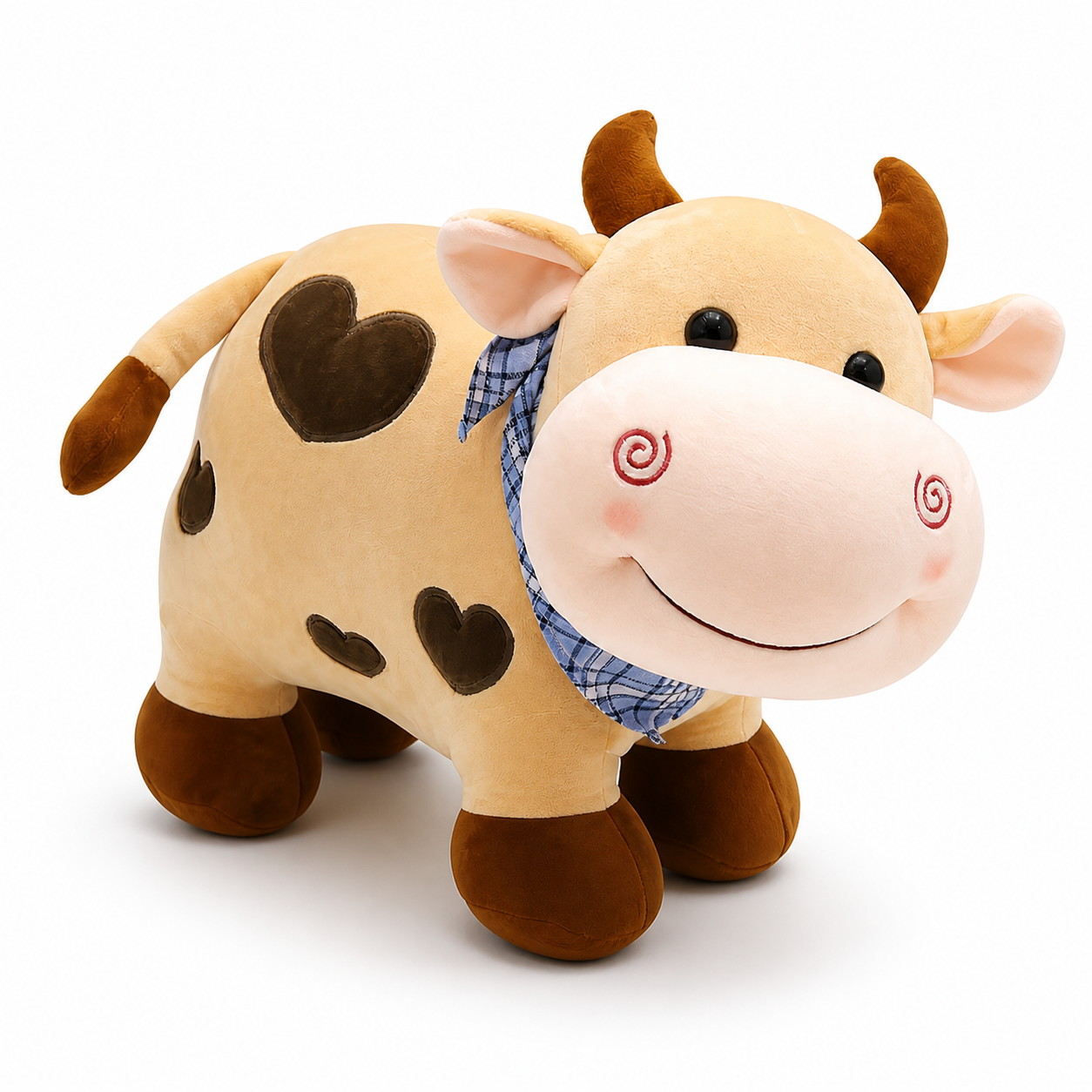 Peluche Vache Motif Cœur - Marron / 40cm · Marron / 25cm