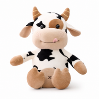 Peluche Vache Tachetée Douce en Coton - fond blanc Frontal