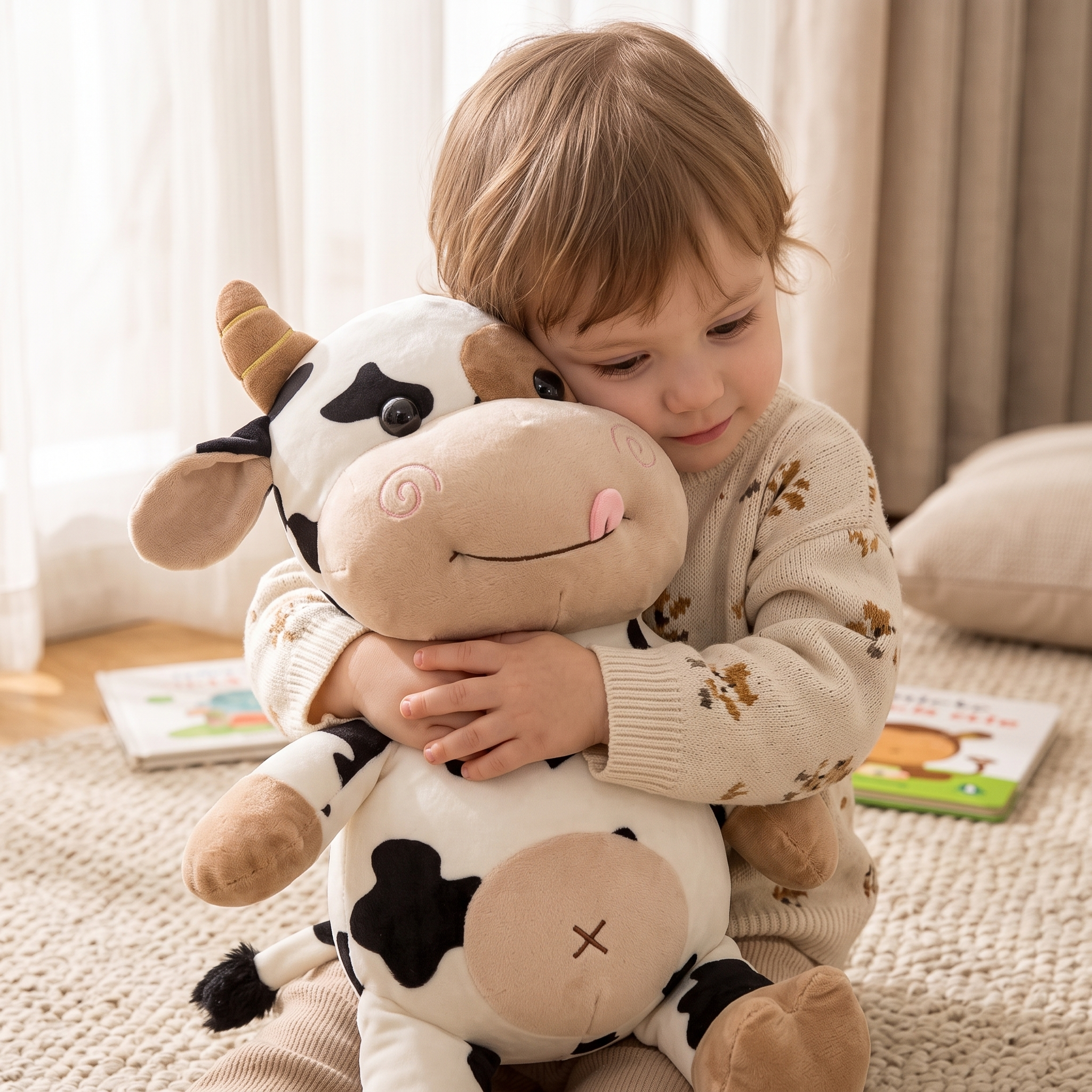 Peluche Vache Tachetée Douce en Coton - Utilisation cosy intérieur