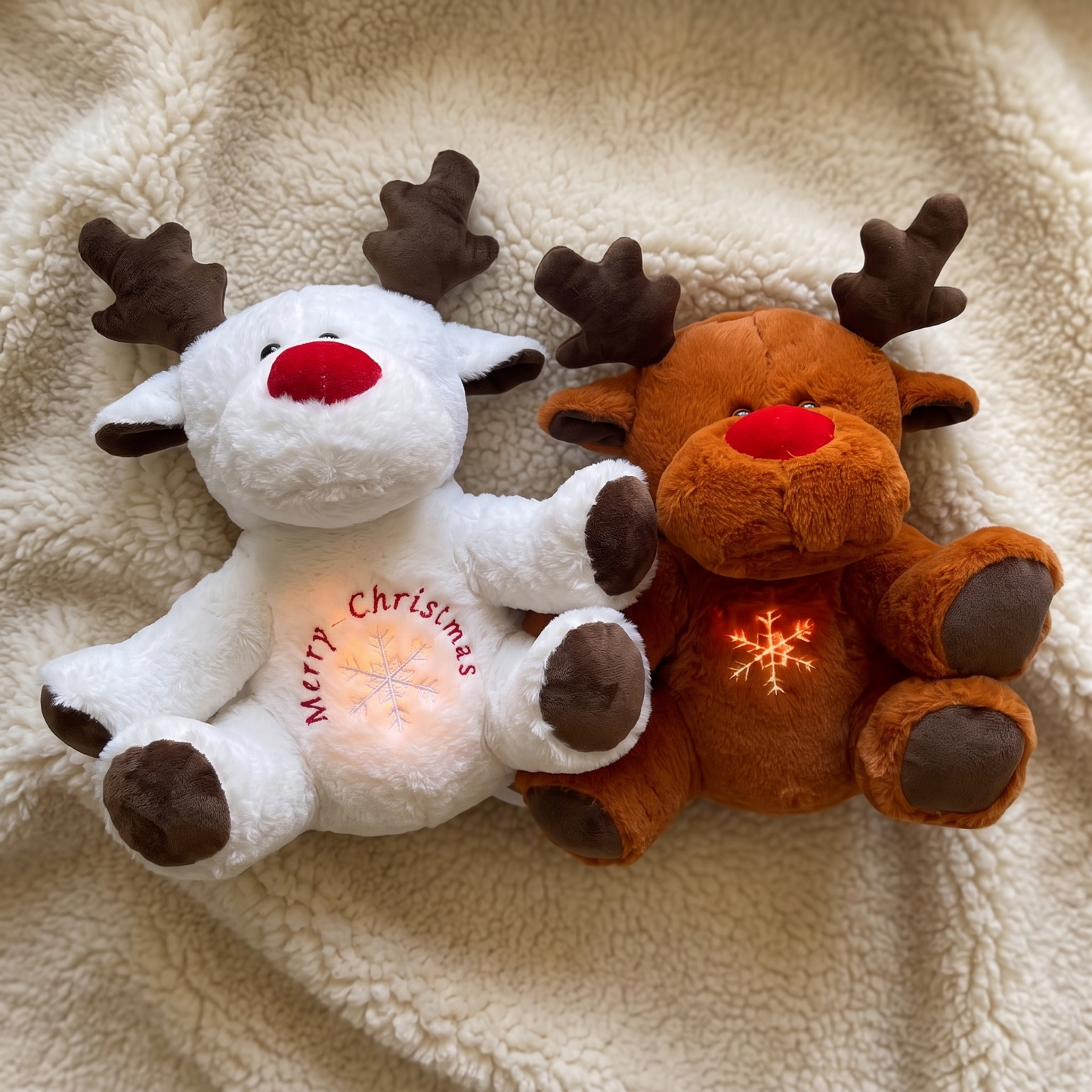 Peluche Veilleuse Respirante Renne de Noël - Detail matière