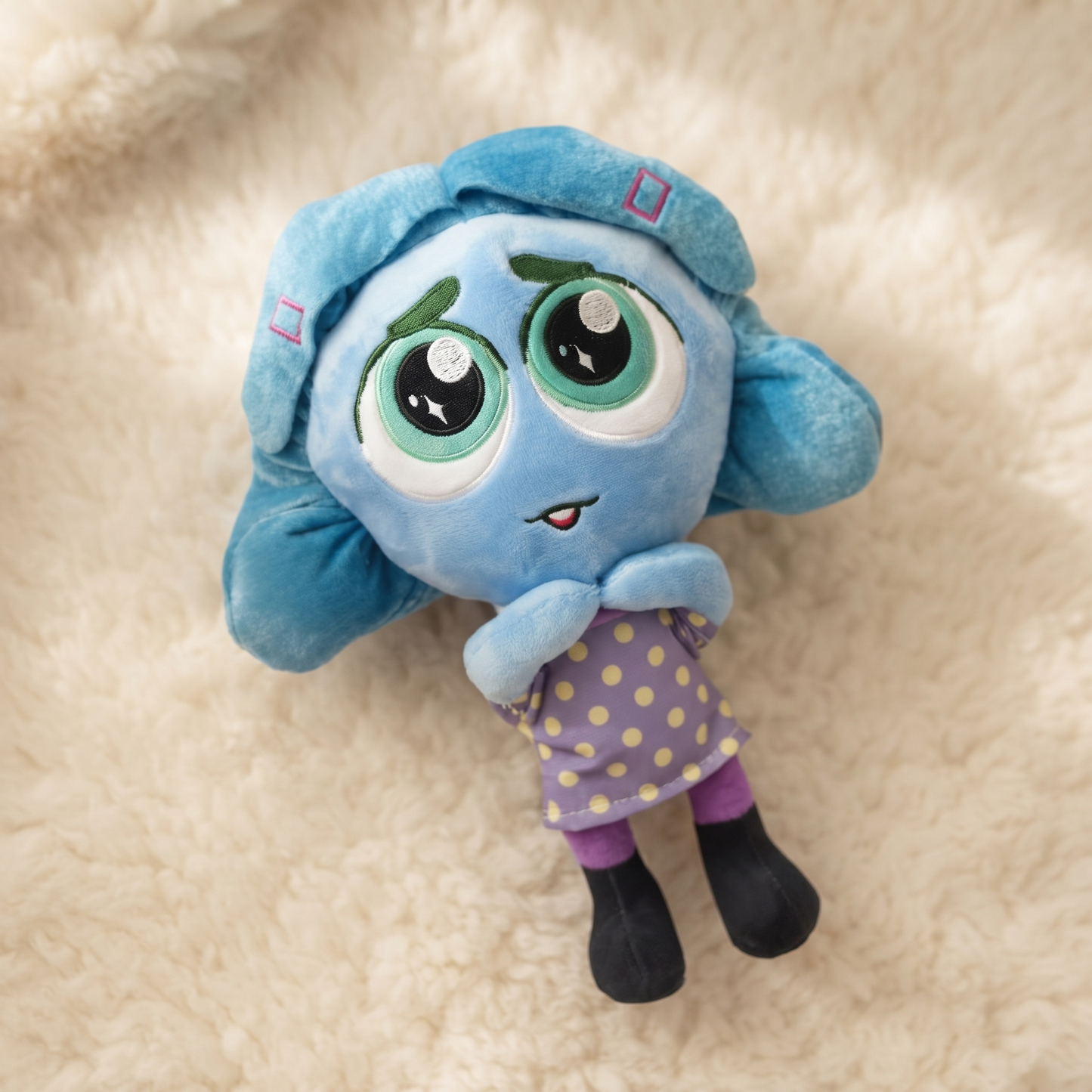 Peluche Vice Versa Envie 25 cm Personnage Bleu - Détail matière