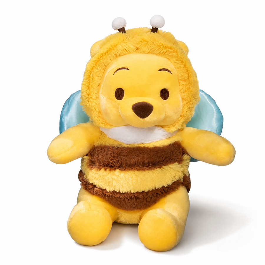 Peluche Winnie l'Ourson Déguisé en Abeille 50 cm - Fond blanc frontal