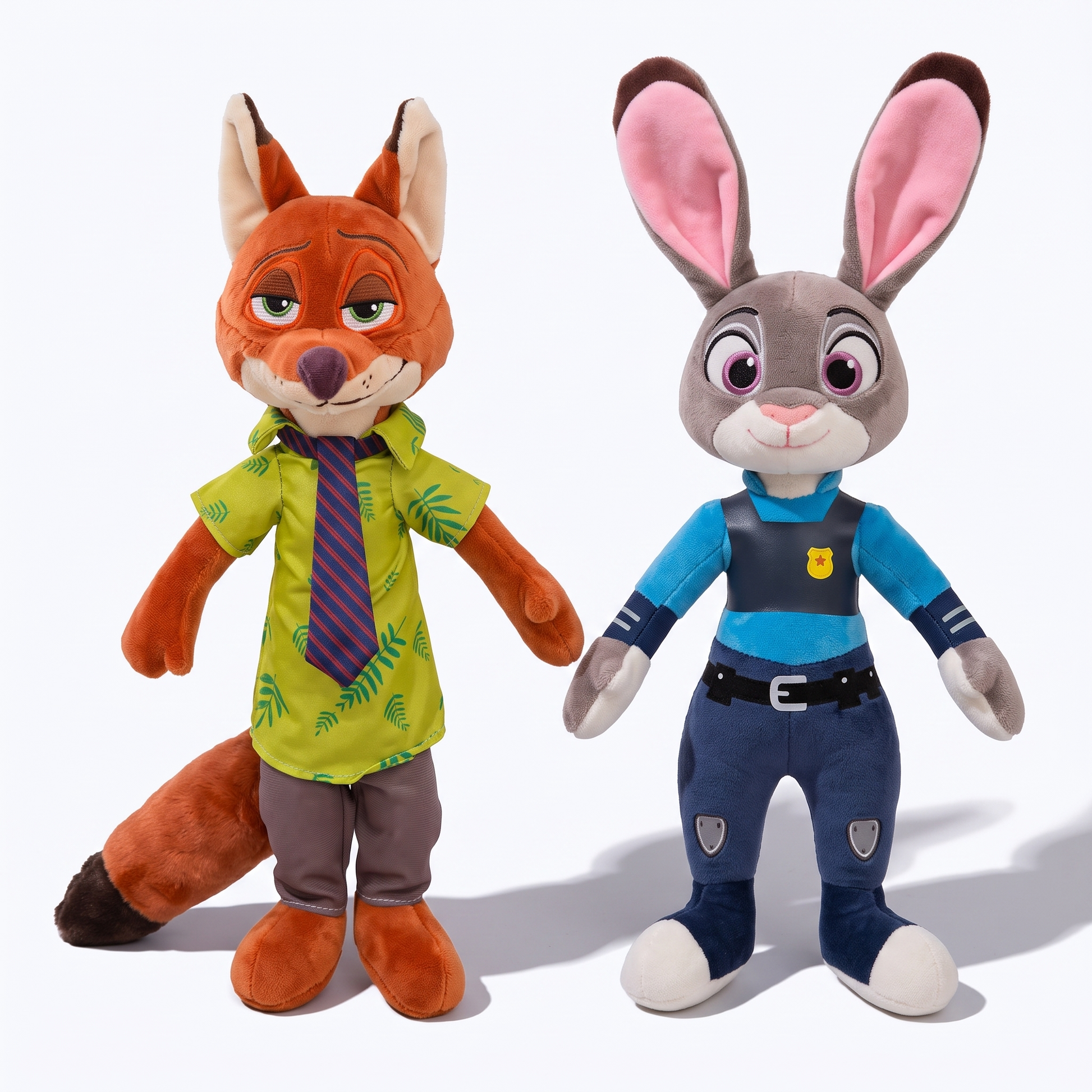 Peluche Zootopie Nick Wilde et Judy Hopps - Fond blanc frontal