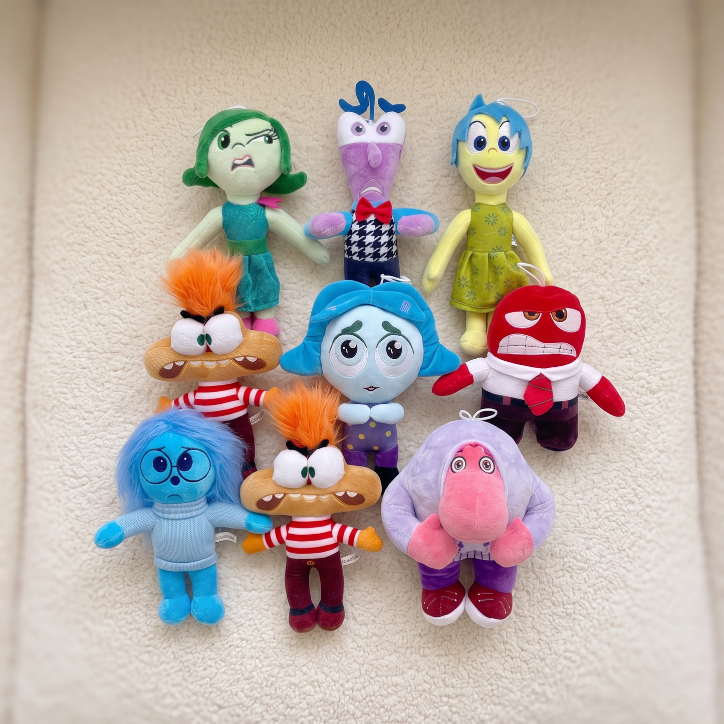 Peluches Vice Versa 2 - Lot de 9 Émotions - Détail matière