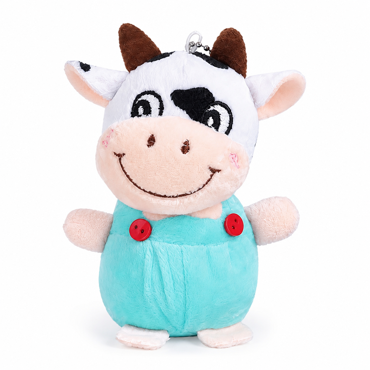 Porte-Clé Vache Peluche 10 cm - Bleu