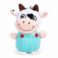 Porte-Clé Vache Peluche 10 cm - Bleu