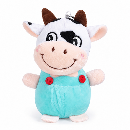 Porte-Clé Vache Peluche 10 cm - Bleu