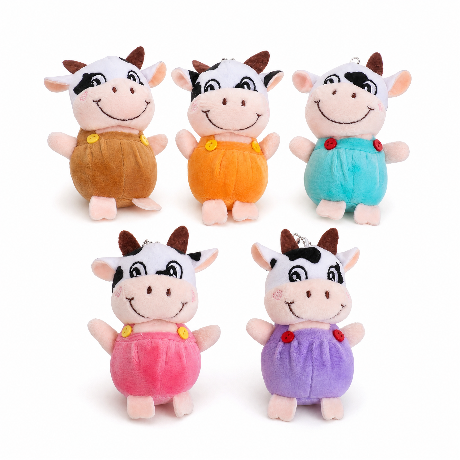 Porte-Clé Vache Peluche 10 cm - fond blanc Frontal