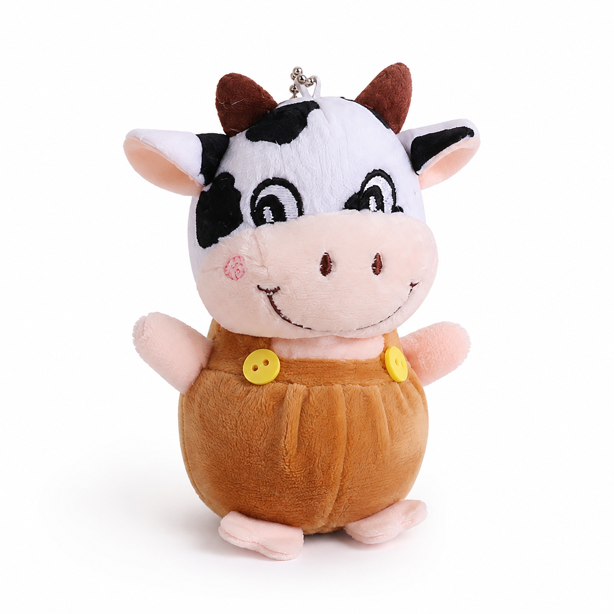 Porte-Clé Vache Peluche 10 cm - Marron