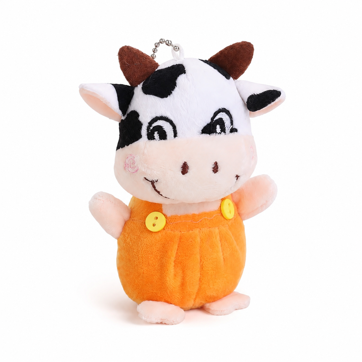 Porte-Clé Vache Peluche 10 cm - Orange