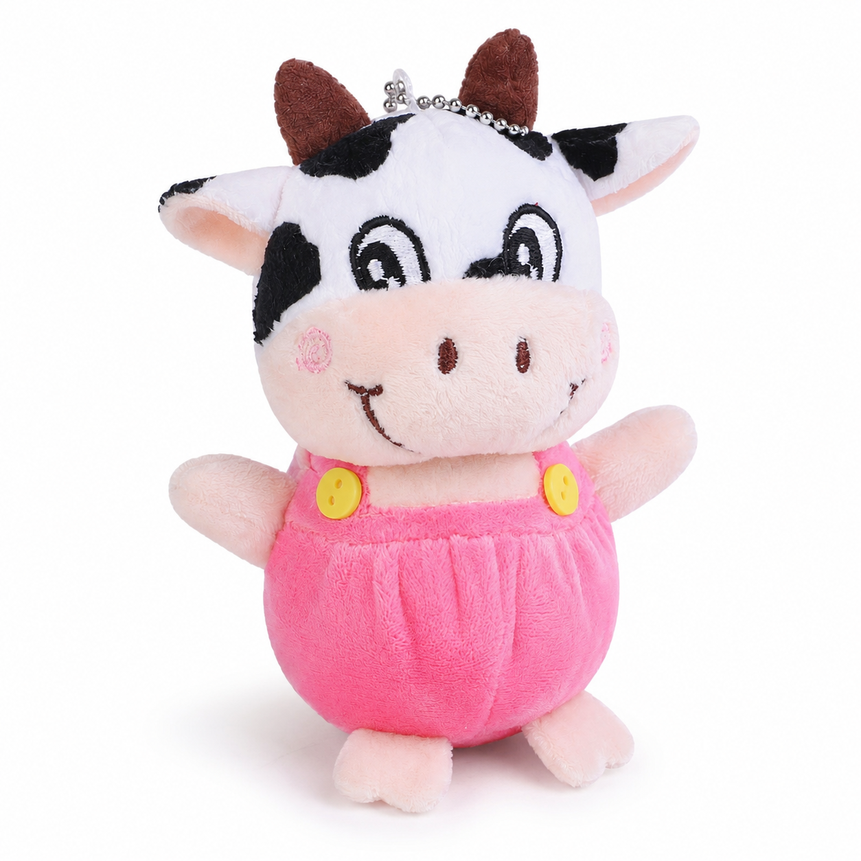 Porte-Clé Vache Peluche 10 cm - Rose
