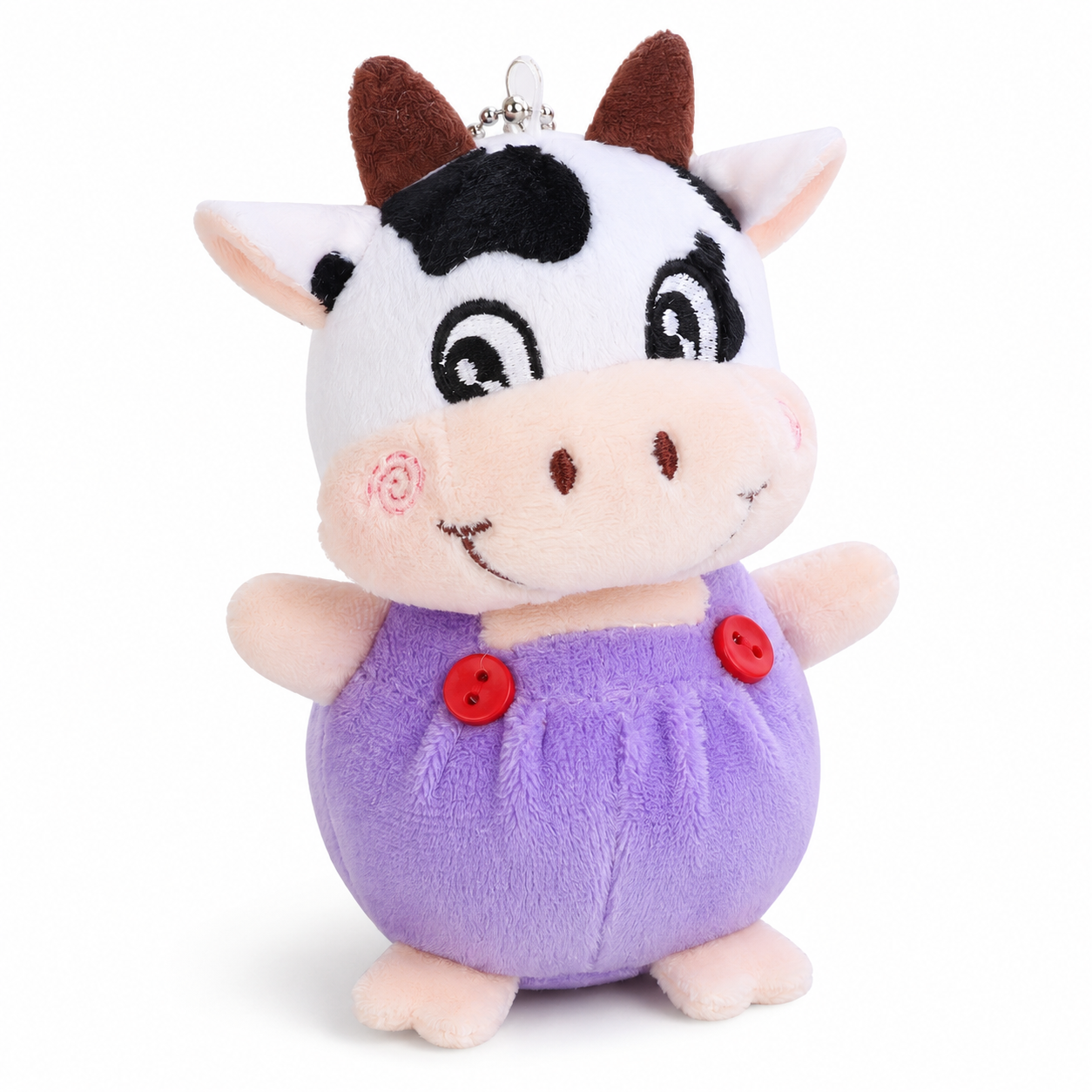 Porte-Clé Vache Peluche 10 cm - Violet
