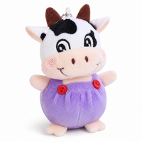Porte-Clé Vache Peluche 10 cm - Violet