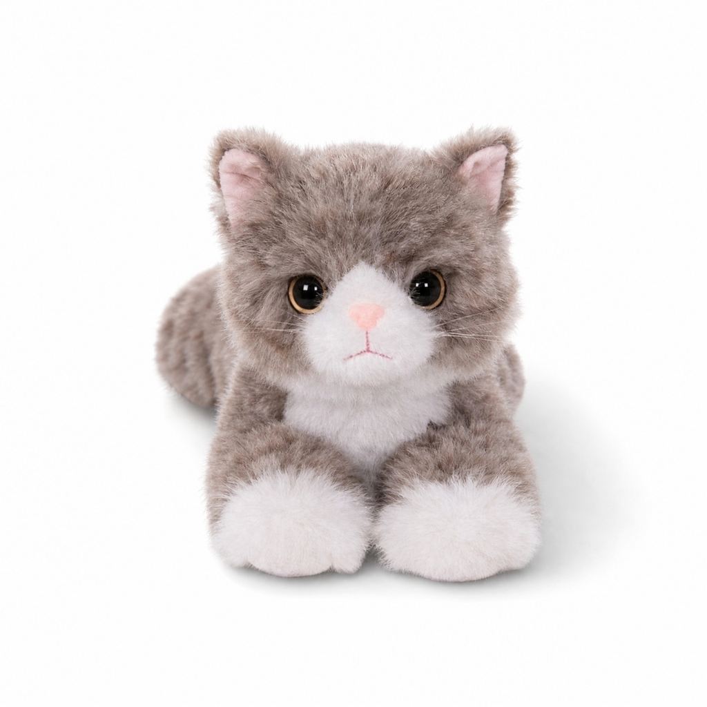 Realistische Katze Kuscheltier - Fond blanc frontal