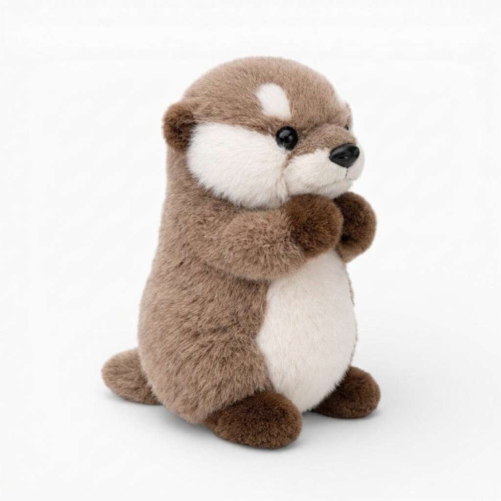 Realistische Otter Kuscheltier Spielzeug Geschenk - Fond blanc angle