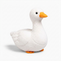 Realistisches weißes Enten Kuscheltier - Fond blanc angle