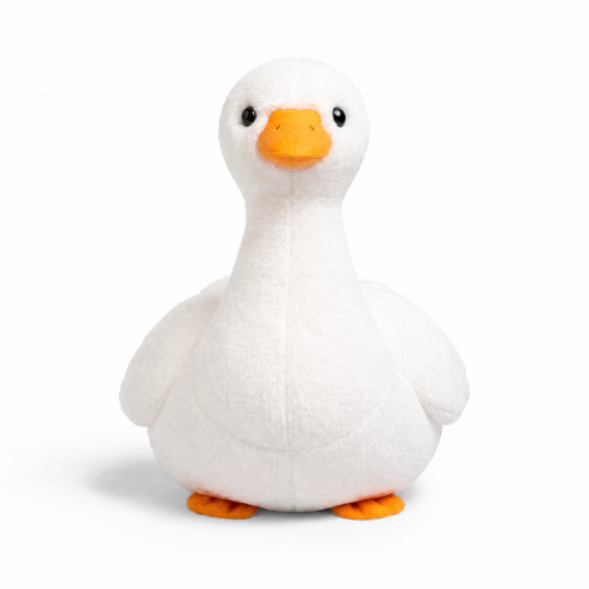 Realistisches weißes Enten Kuscheltier - Fond blanc frontal