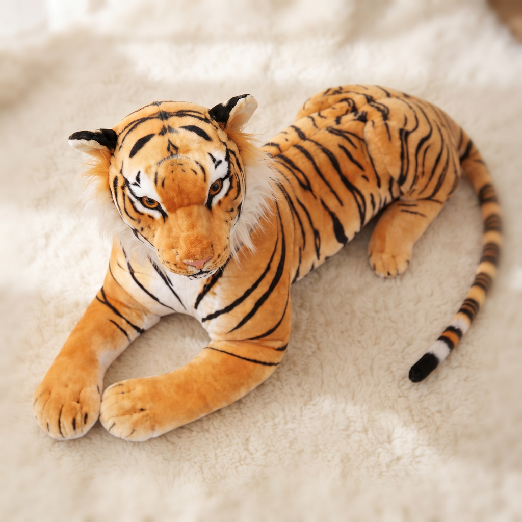 Riesiges lebensechtes Tiger Kuscheltier - Détail matière