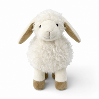 Schaf Kuscheltier weißes Lamm Stofftier für Babys und Kinder - Fond blanc frontal