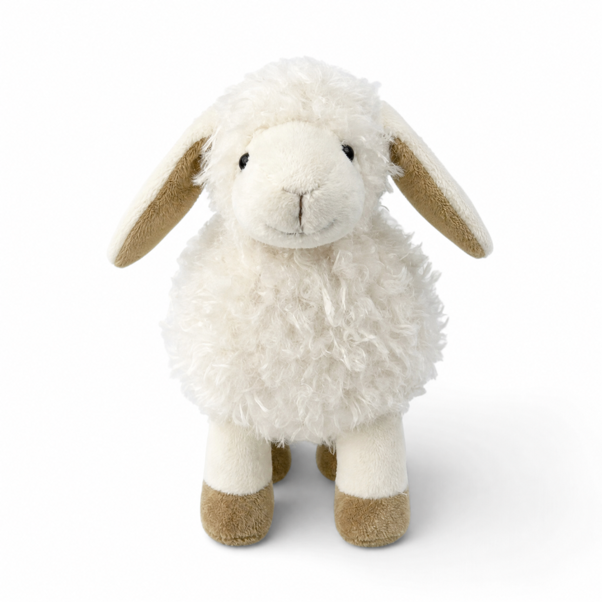 Schaf Kuscheltier weißes Lamm Stofftier für Babys und Kinder - Fond blanc frontal