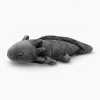 Schwarzes Axolotl Plüschtier realistisch - Fond blanc angle