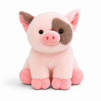 Schwein Kuscheltier Rosa - Fond blanc frontal