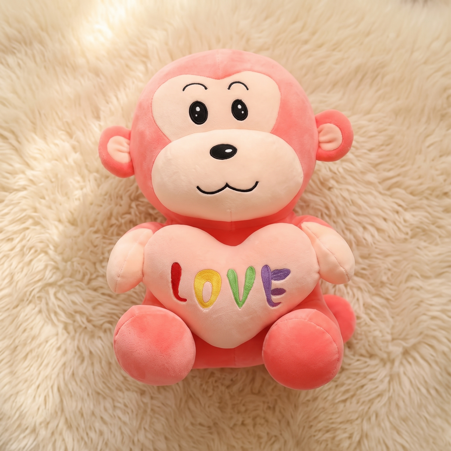 Singe en Peluche avec Cœur Love - Detail matière