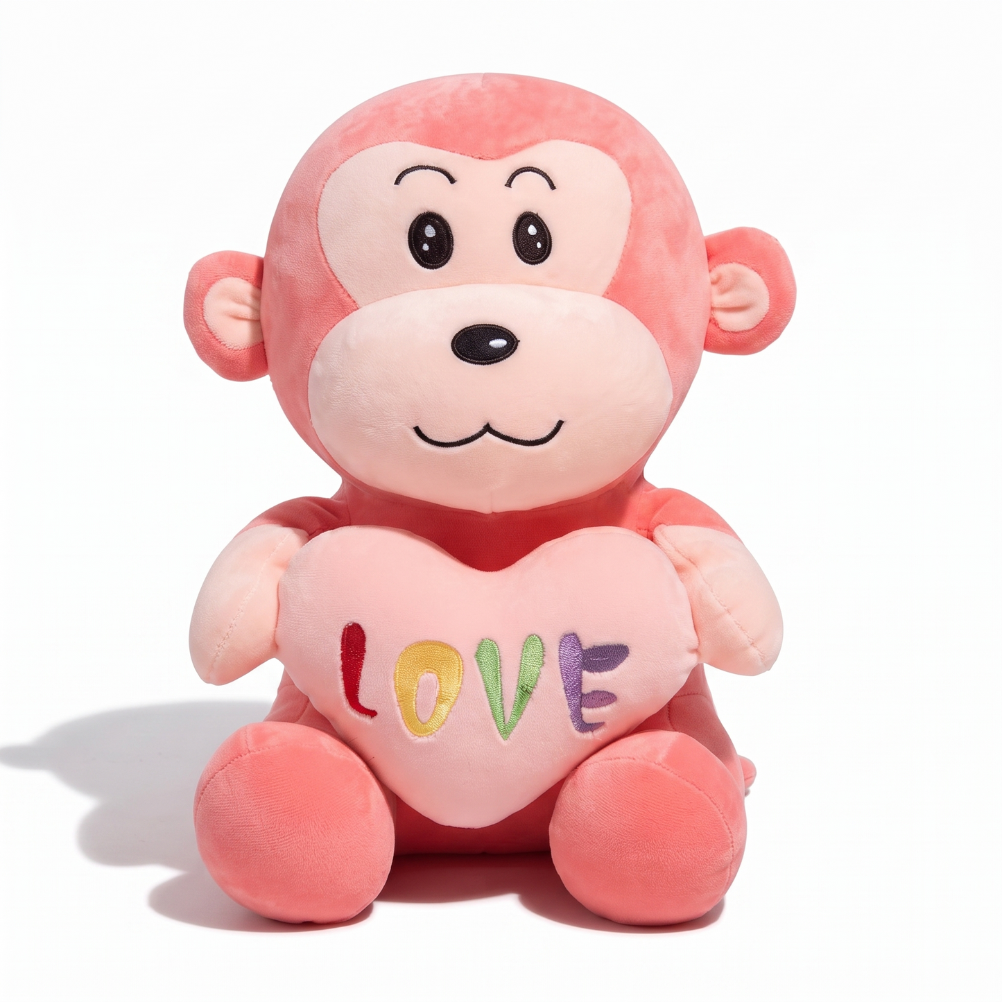 Singe en Peluche avec Cœur Love - fond blanc Frontal