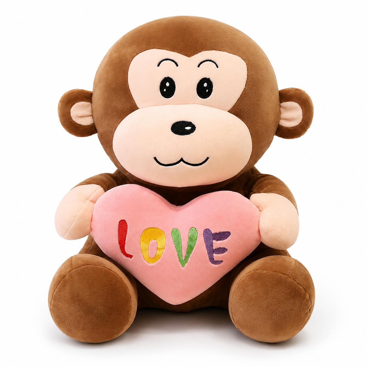 Singe en Peluche avec Cœur Love - Marron