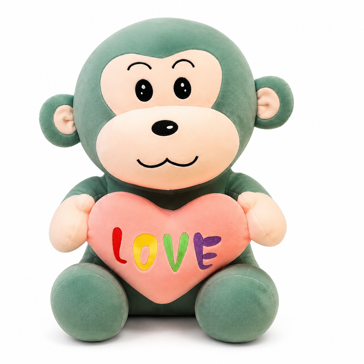 Singe en Peluche avec Cœur Love - Vert