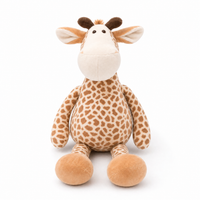 Sitzendes Giraffen Kuscheltier mit großen Hufen - Fond blanc frontal