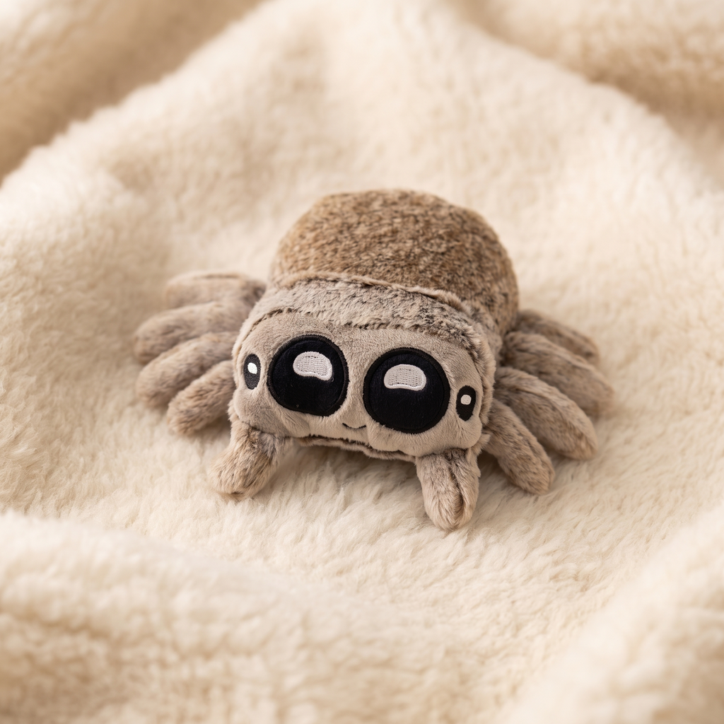Spinne Kuscheltier niedliches Stofftier mit Kulleraugen - Détail matière