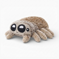 Spinne Kuscheltier niedliches Stofftier mit Kulleraugen - Fond blanc angle