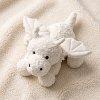Weißes Drachen Kuscheltier mit Flügeln - Détail matière